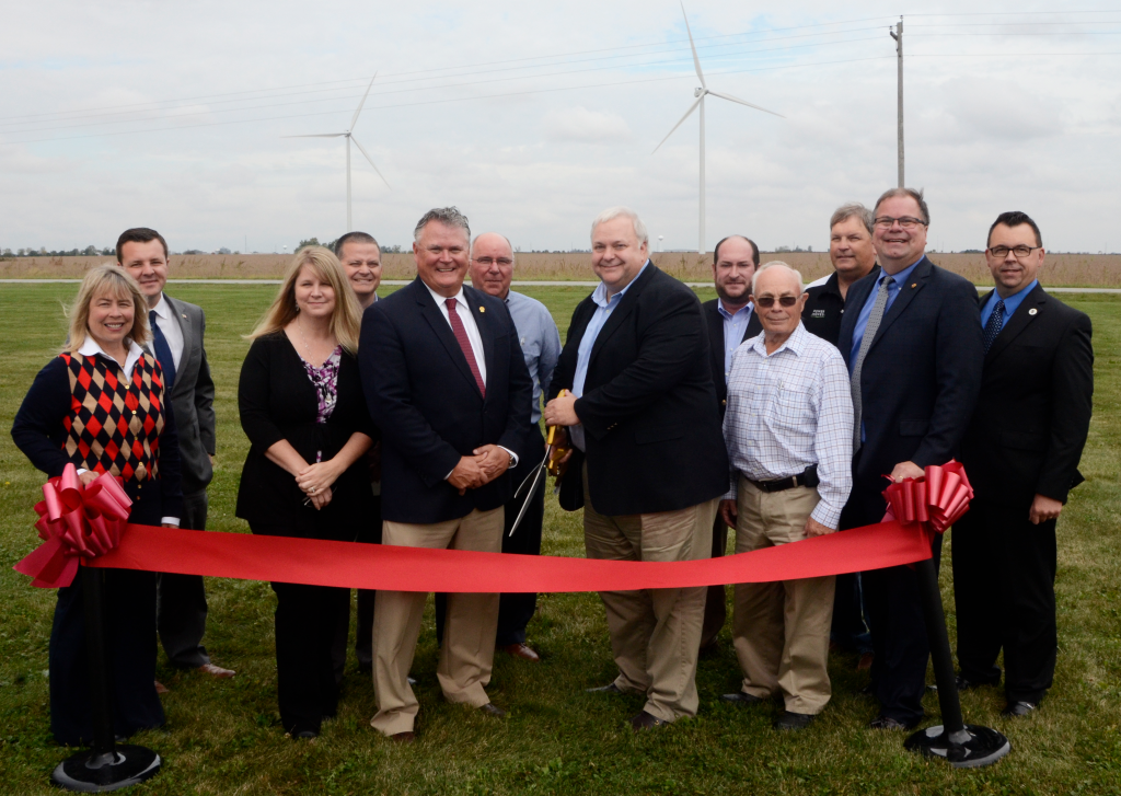 WVPA staff members at the Meadow Lake Wind Farm Phase V ribbon cutting.